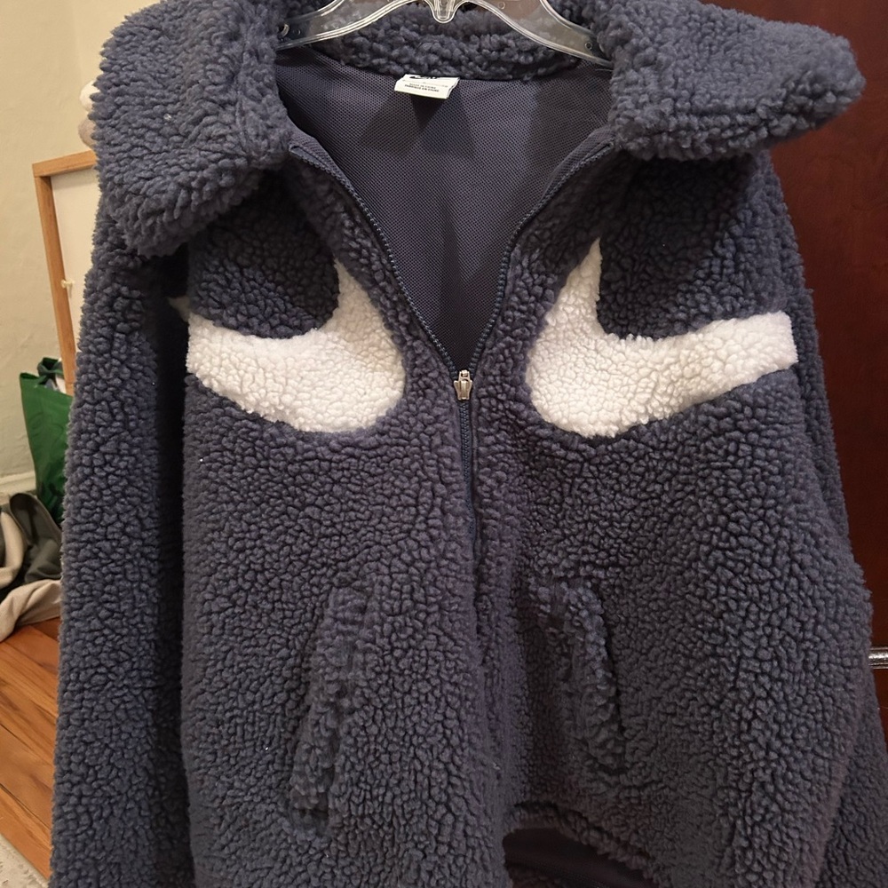Nike Navy and White Fleece Jacket